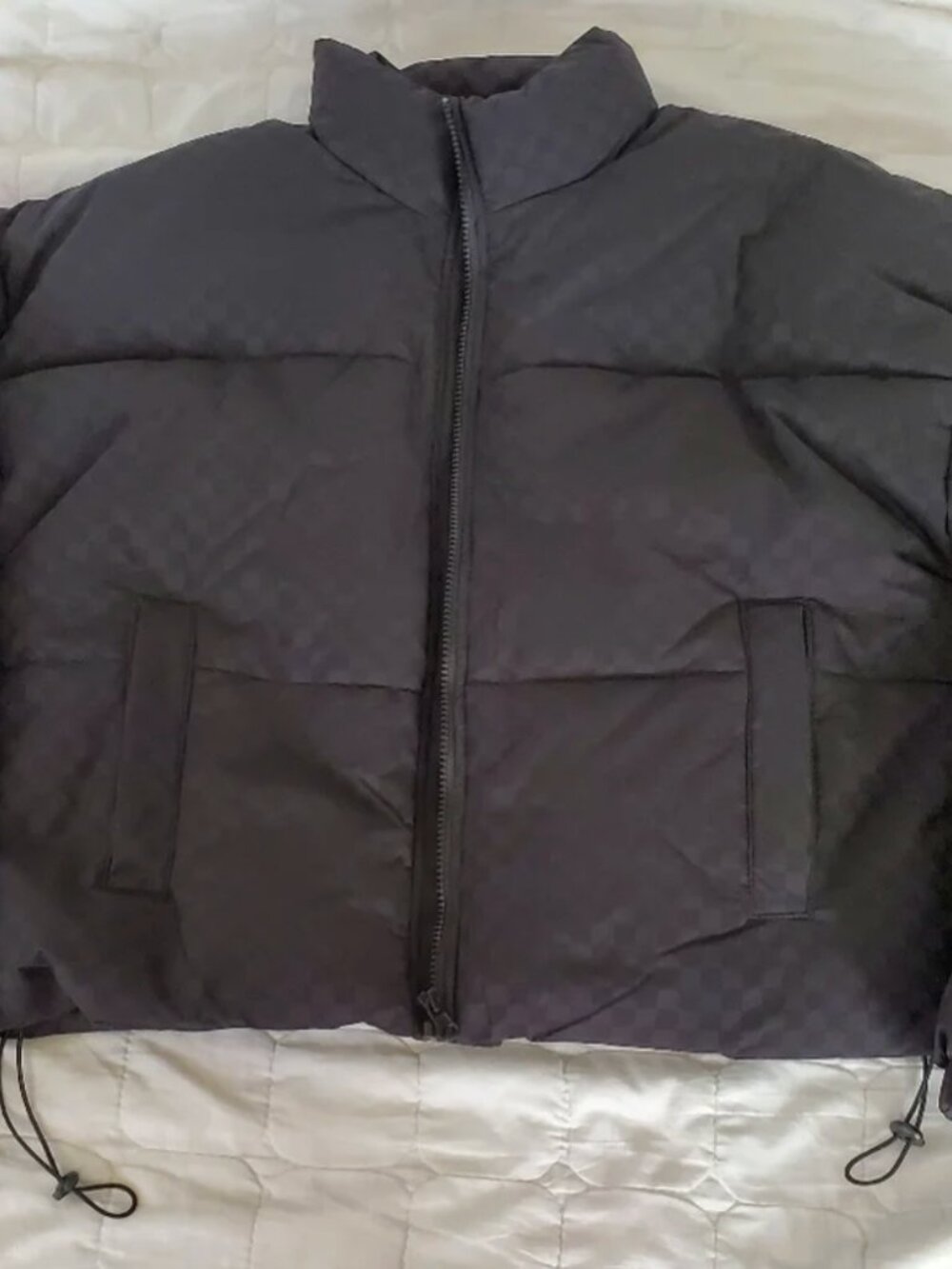 FOREVER 21: CHECKERED PUFFER WINTER COAT